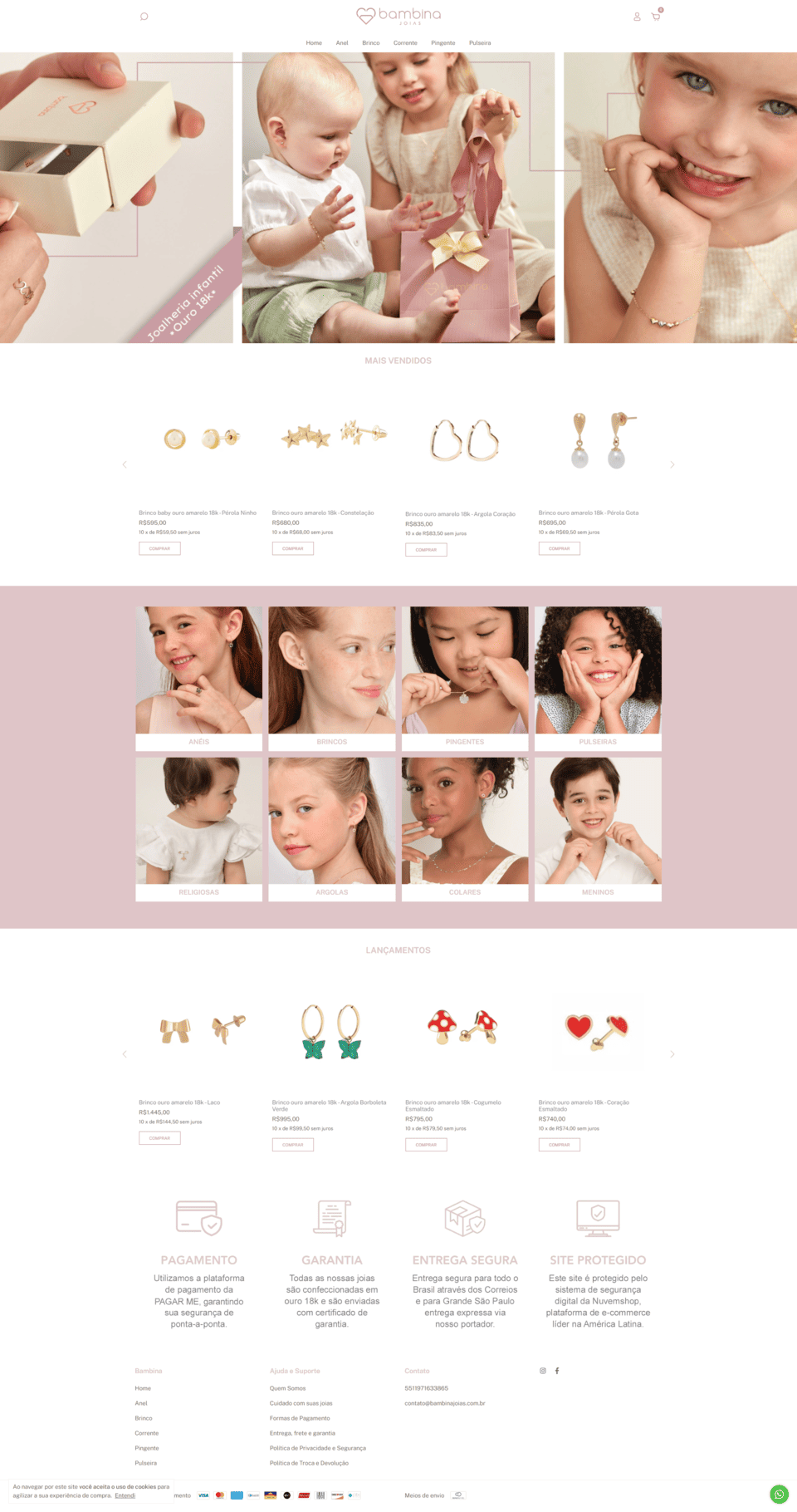 Website Bambina Joias
