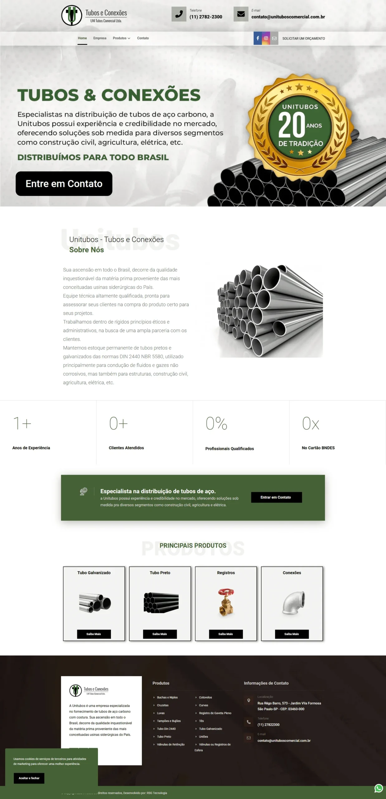 Website Unitubos Comercial